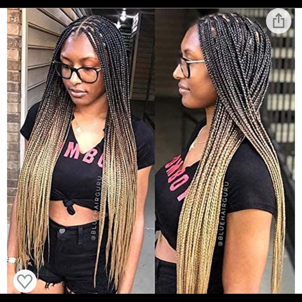 24” ombré (black, brown, blonde) braiding hair.